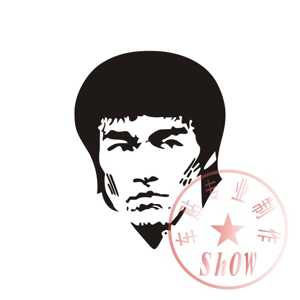 李小龙 bruce lee 龙 功夫 汽车反光车贴 制作 七色可选