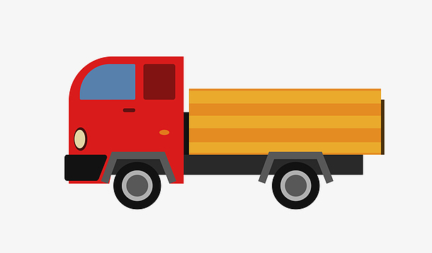 矢量彩色卡通小卡车