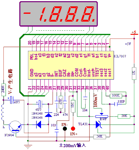 数字电压表电路icl7107(干扰问题已解决)