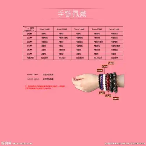 手链尺寸对照表图片