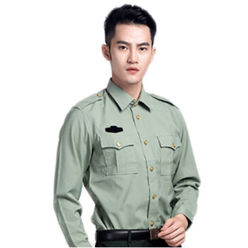 hoscene 陆士兵常服衬衫 空款海款干部男士夏季短袖外衬衣夏裤夏常服