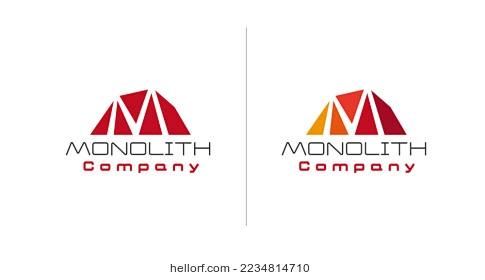 m型岩石monolith标志logo