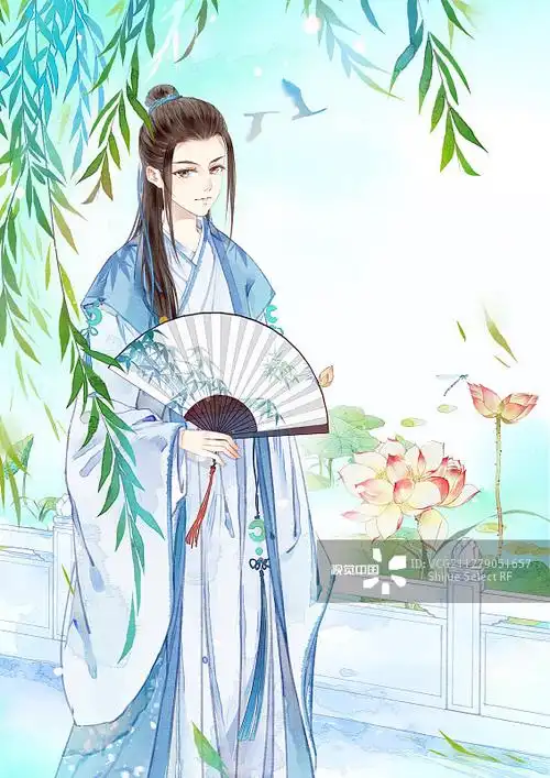 小清新古风少女插画图片素材