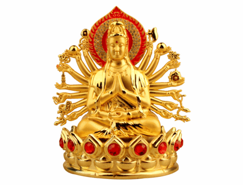 护d4顶 开光合金双面千手观音汽车摆件香水座金属车内饰品出入平安