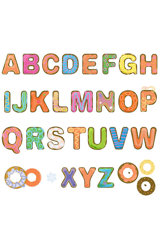 简约卡通创意26个字母设计