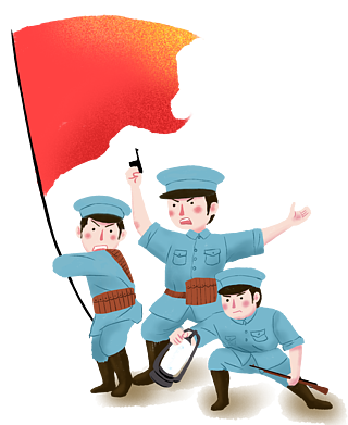 q版红军人物元素人物红军战士手绘免扣元素红军八路军士兵战士先锋