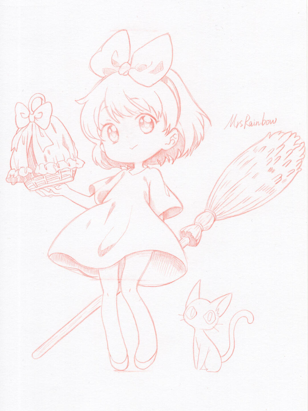 线稿临摹教程宫崎骏魔女宅急便