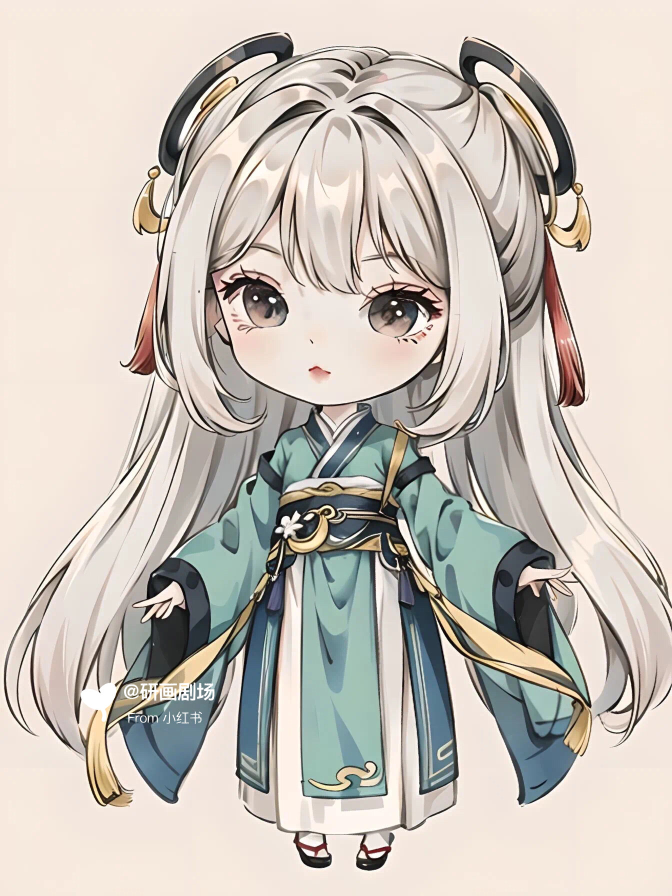 绘画素材 | q版古装动漫 #q版动漫# #q版古装##ai插画# #动漫课效