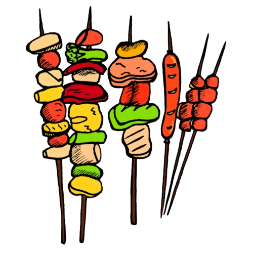 手绘卡通美味食物烧烤图片