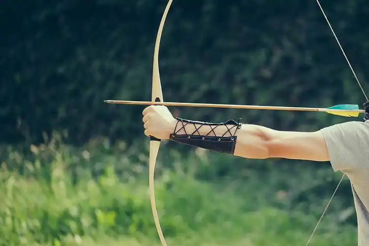 射箭,弓,箭,蓝色,黄色,自然背景_高清图片_全景视觉