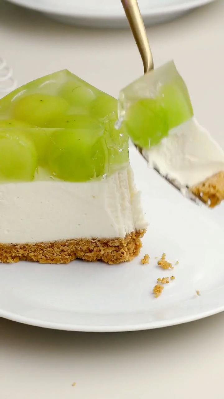 青提芝士慕斯,不用烤箱做蛋糕,颜值爆表.