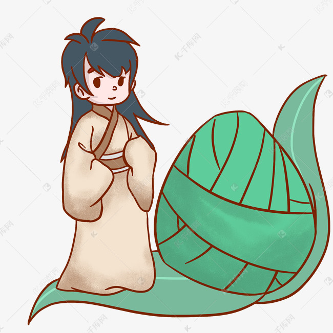 端午节中国风男孩吃粽子