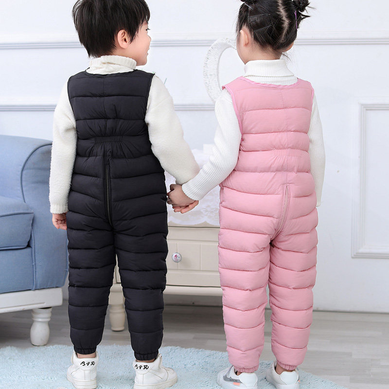 冬季儿童背带裤男童连体裤子女童棉裤加厚幼儿小女孩宝宝2男孩6岁