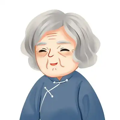 卡通手绘老太太头像老人头像元素