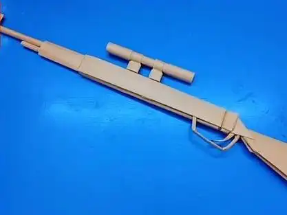吃鸡神器!手工折纸98k毛瑟步枪,造型超帅,用a4纸轻松完成