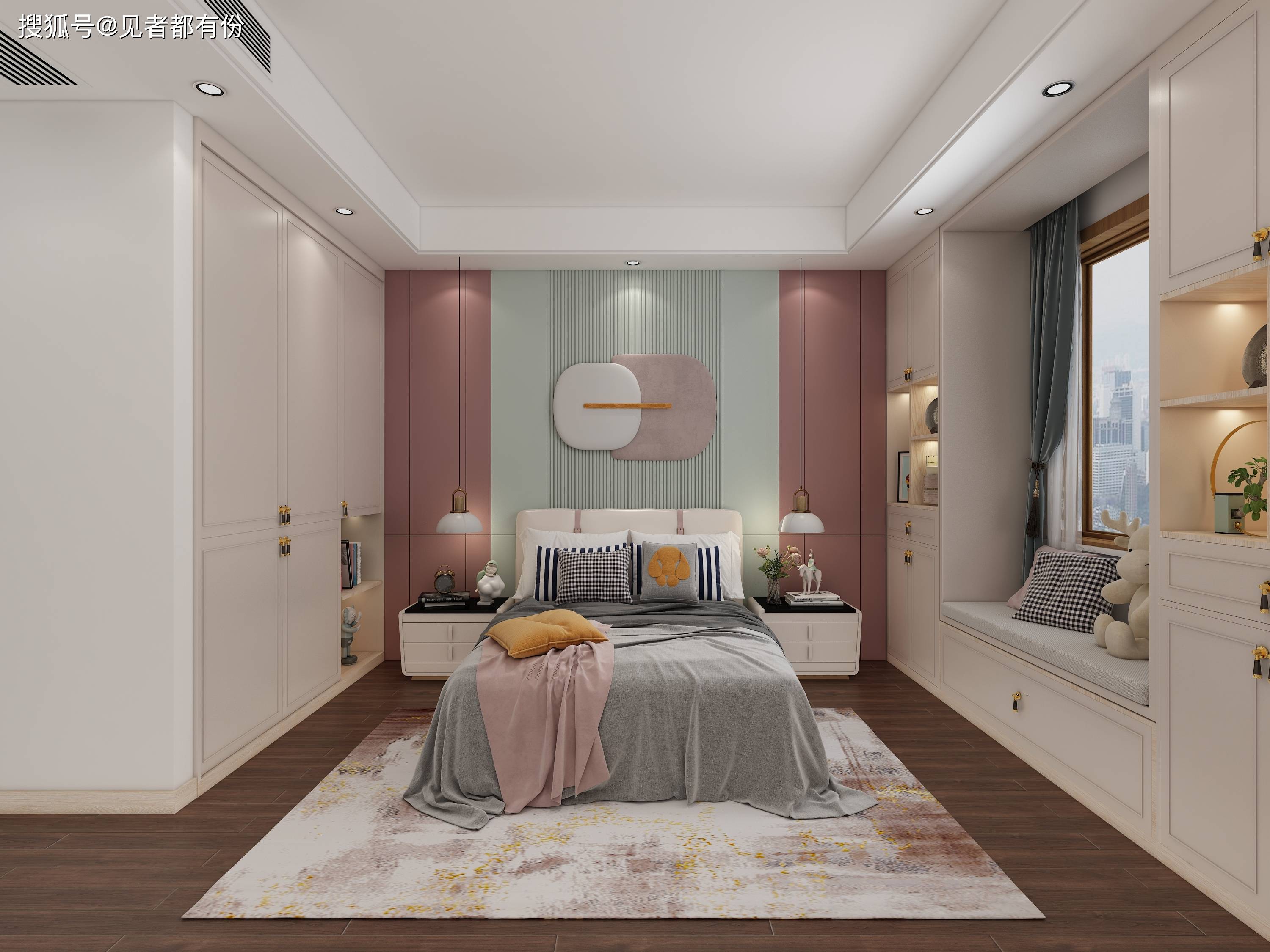 法式轻奢风格女孩房处处充满浪漫与舒适.