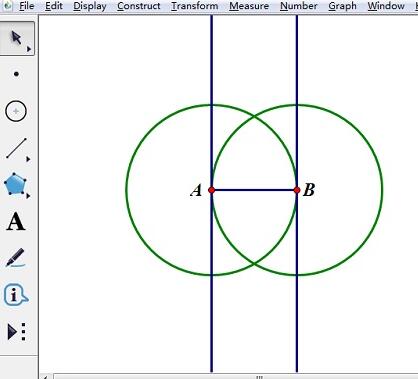 几何画板使用相交等圆构造正方形的操作流程