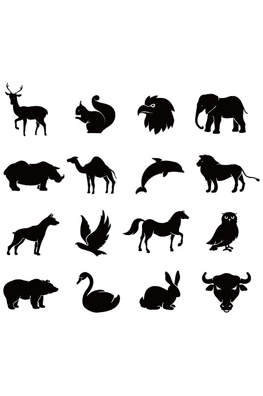 剪影野生动物图片-剪影野生动物素材下载-众图网