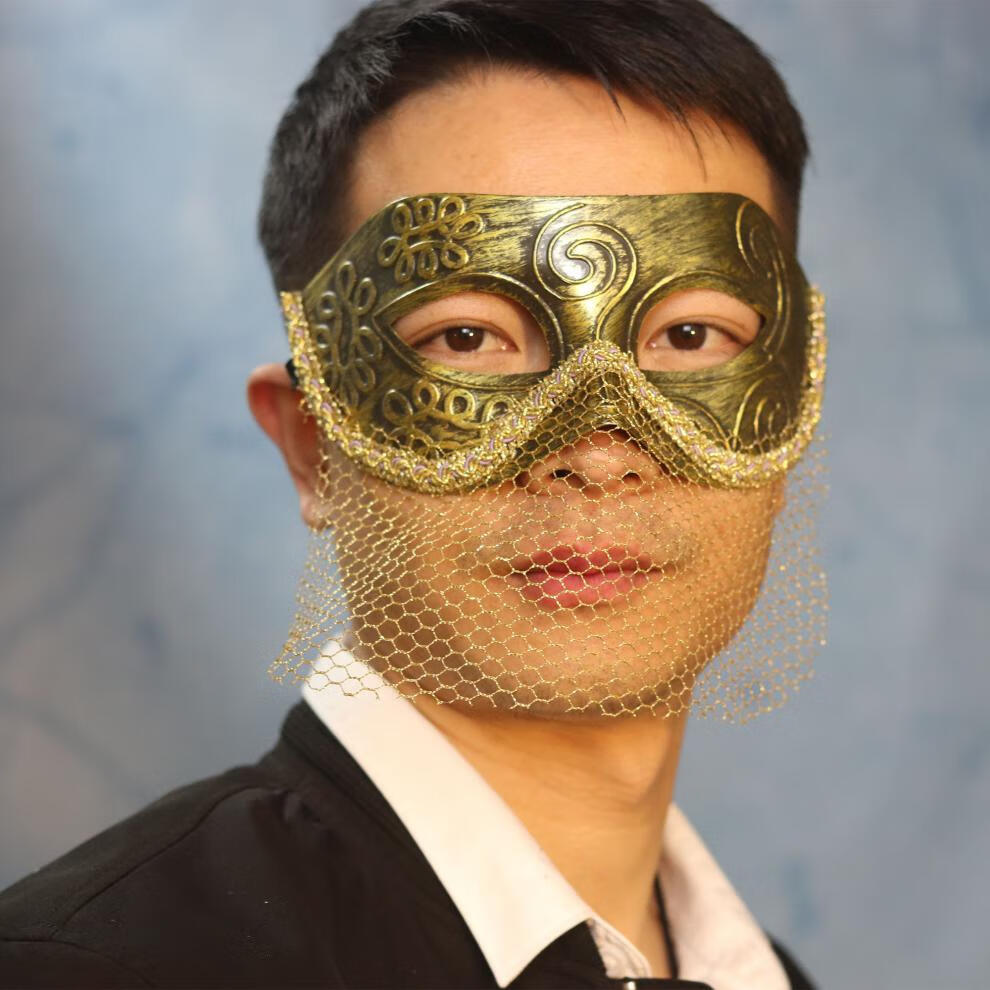 蒙面唱将面具男士朋克夸张银色简约蒙面歌手唱将万圣节