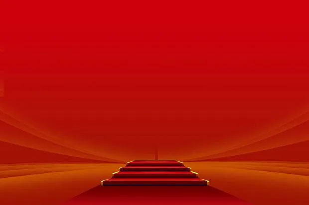 红色的阶梯海报封面背景模板设计