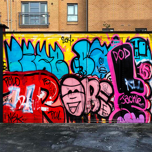 嘻哈涂鸦墙贴墙纸自粘可定制防水壁画健身房舞蹈室工业风装饰贴纸