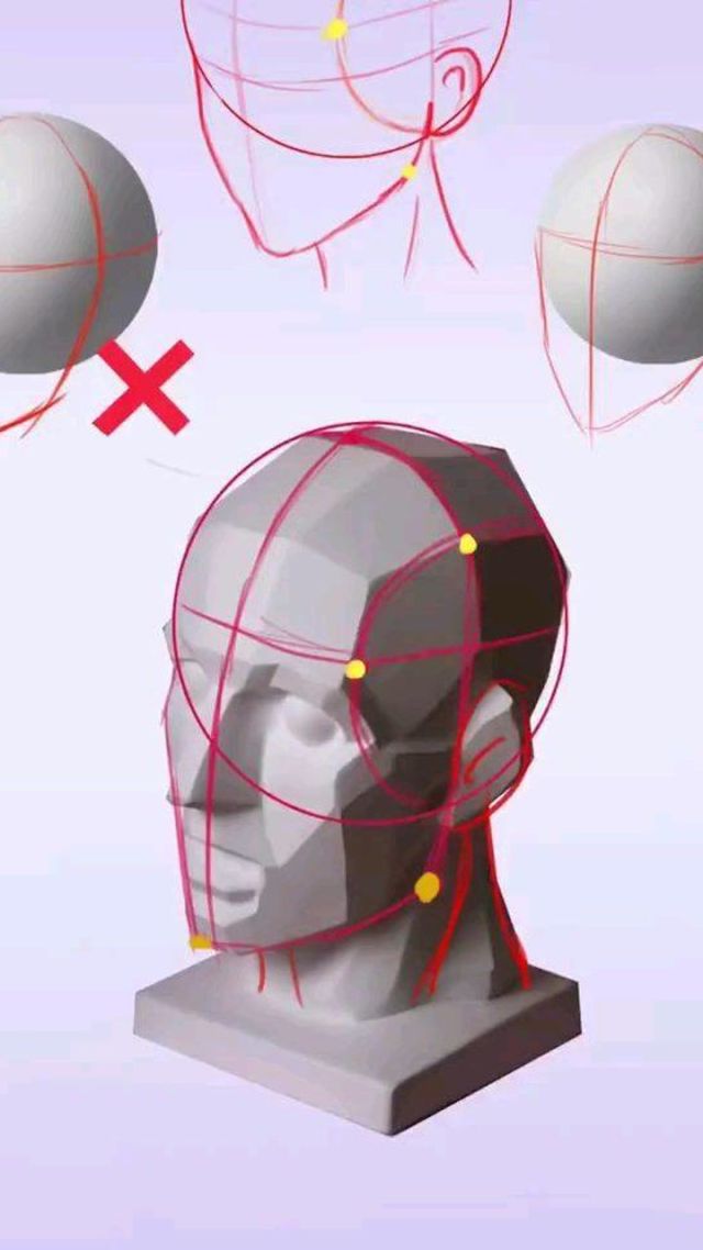 画画内容:头部辅助线用途