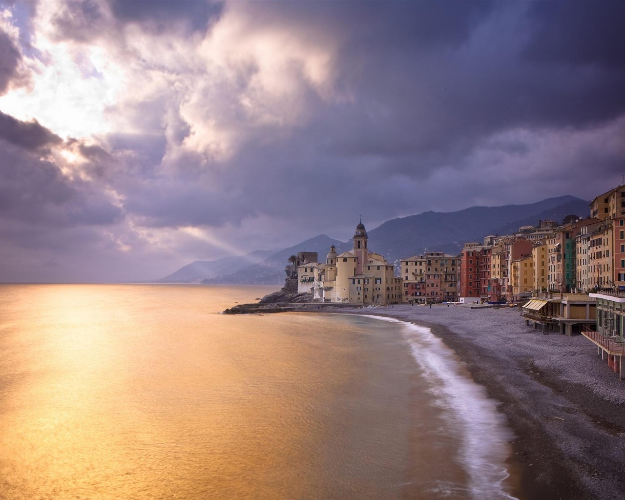 阳光云滩海岸-世界最美的风景壁纸