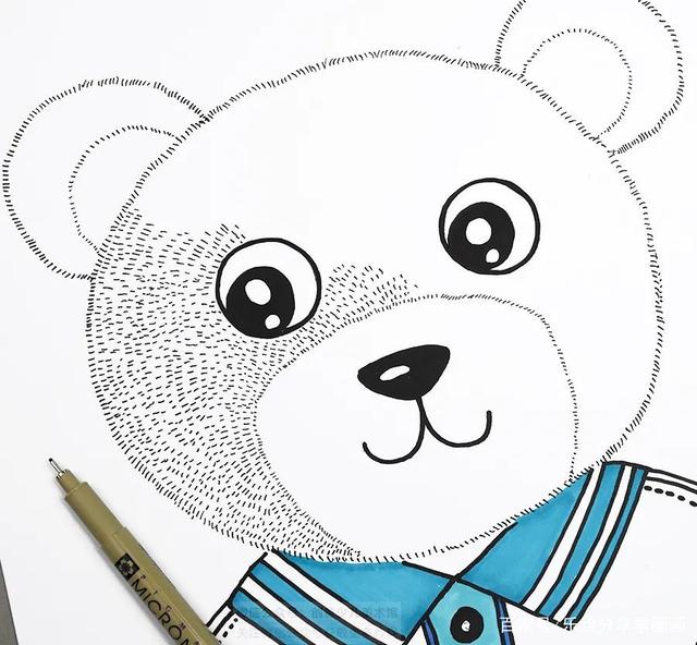 儿童画教程|创意线描绘画课程《hi,我是小熊宝宝!》