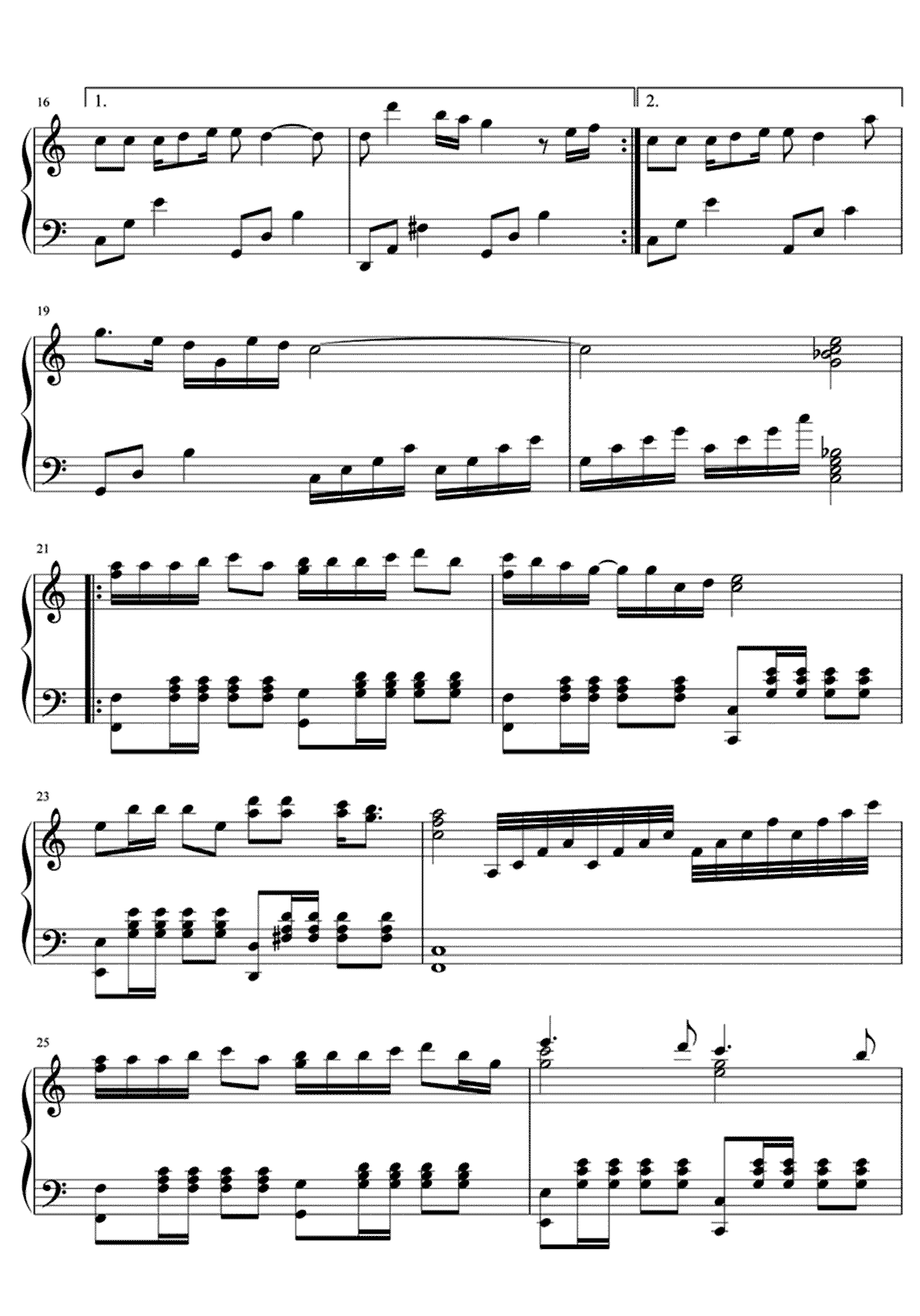 明天会更好钢琴谱