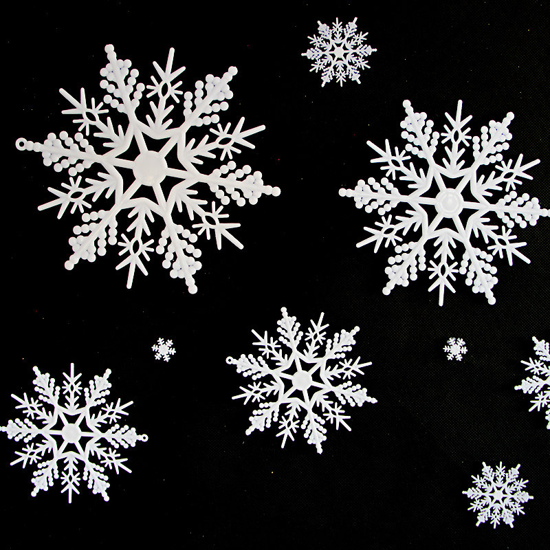 圣诞节装饰品亚克力雪花片白色塑料透明冰雪奇缘挂件圣诞装饰品