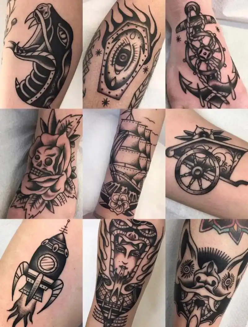 纹身素材 #oldschool纹身 #暗黑系 欧美暗黑风格 - 抖音