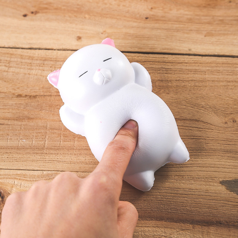 玩悦计划流行减压慢回弹玩具好玩仿真水果大桃子猫咪捏捏乐食玩