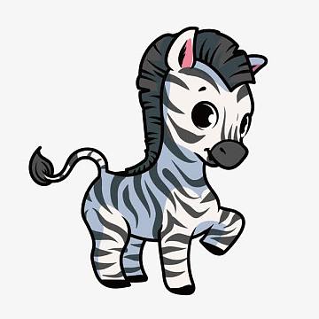 手绘卡通可爱小斑马