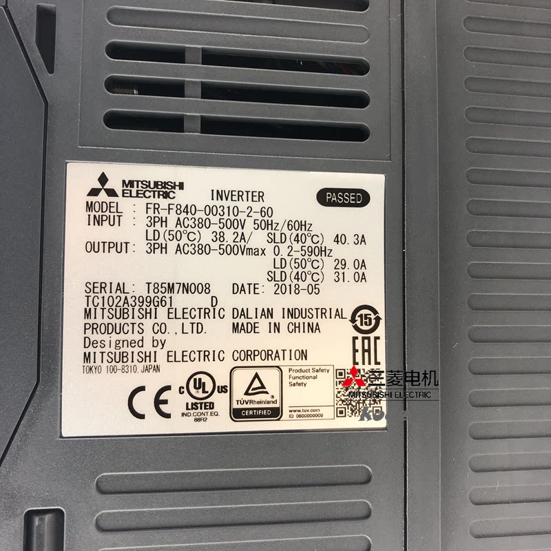 三菱变频器f800系列fr-f840-00170-2-60*7.5k 11 15 18.5 22 30kw