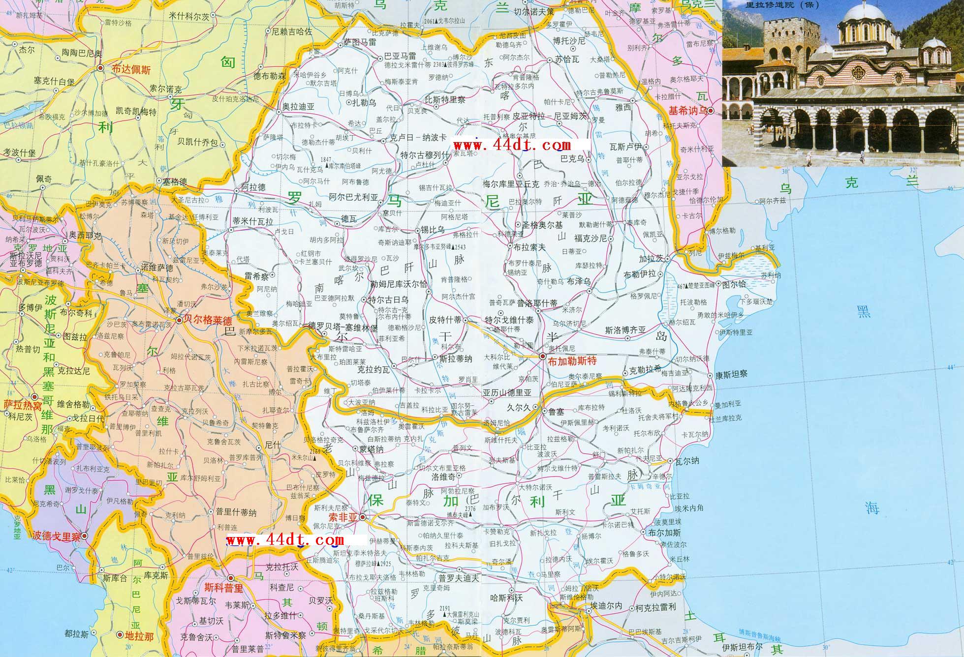 保加利亚中文全图_保加利亚地图库_地图窝