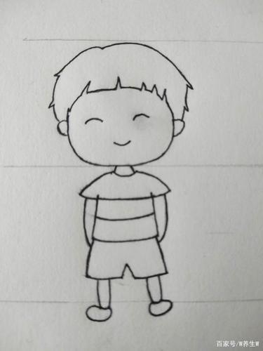 幼儿自画像简笔画男孩全身