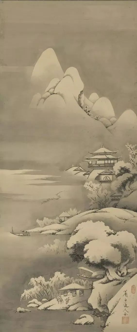 日本水墨画大师曾我萧白的作品,太美了