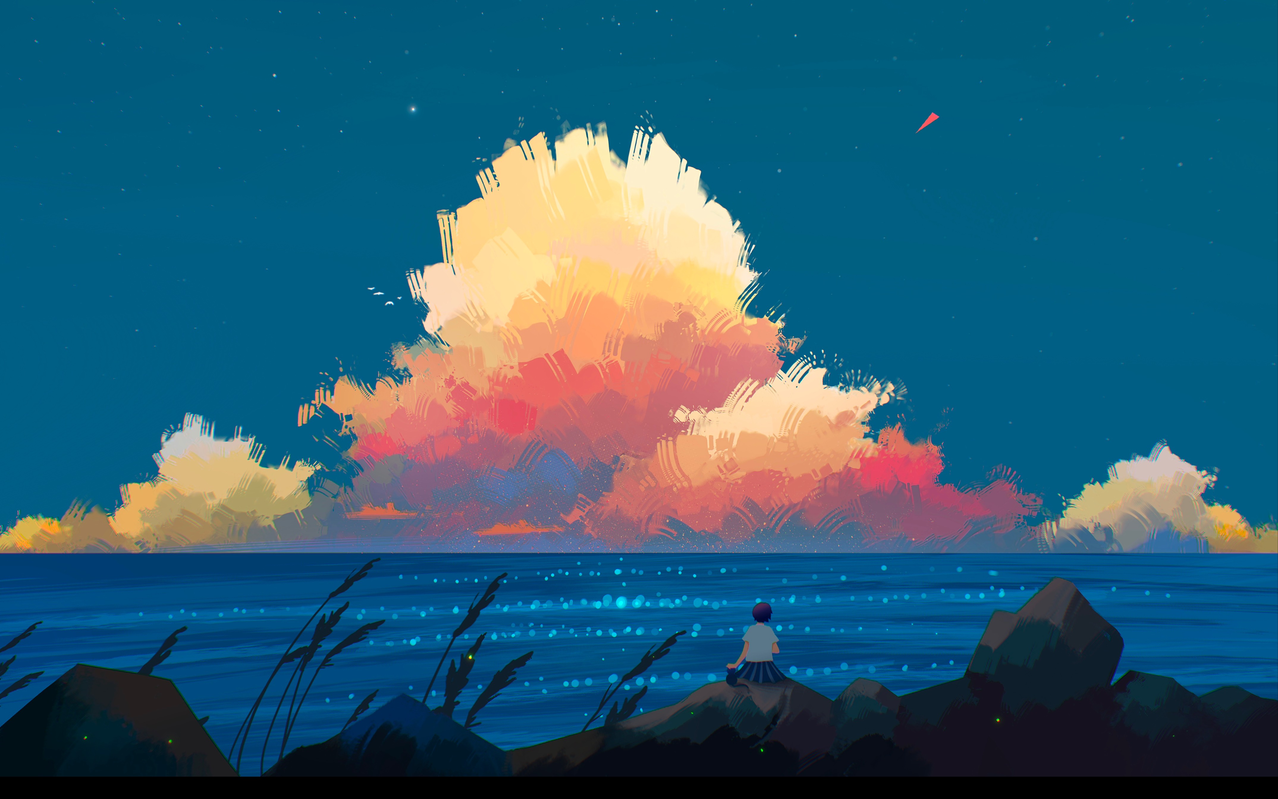 治愈系插画|云朵情书