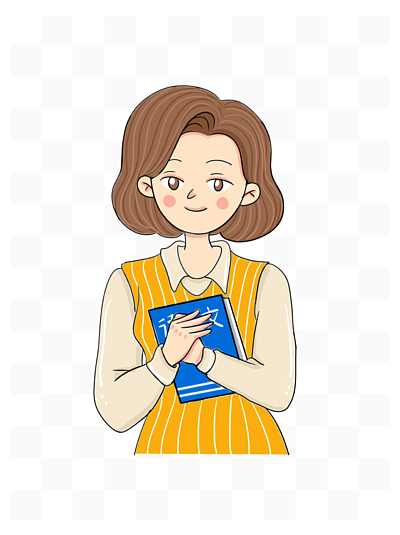 教语文的女教师人物插画素材