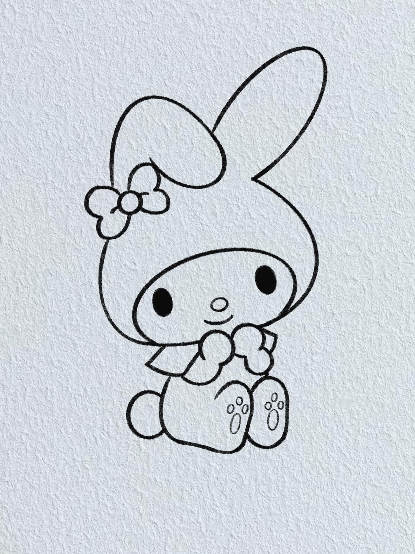 三丽鸥美乐蒂96简笔画教程 据说美乐蒂是小红帽的化身