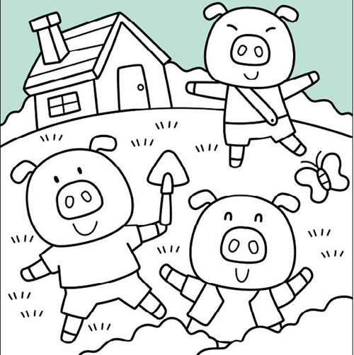 场景构图色彩卡通简笔画素材