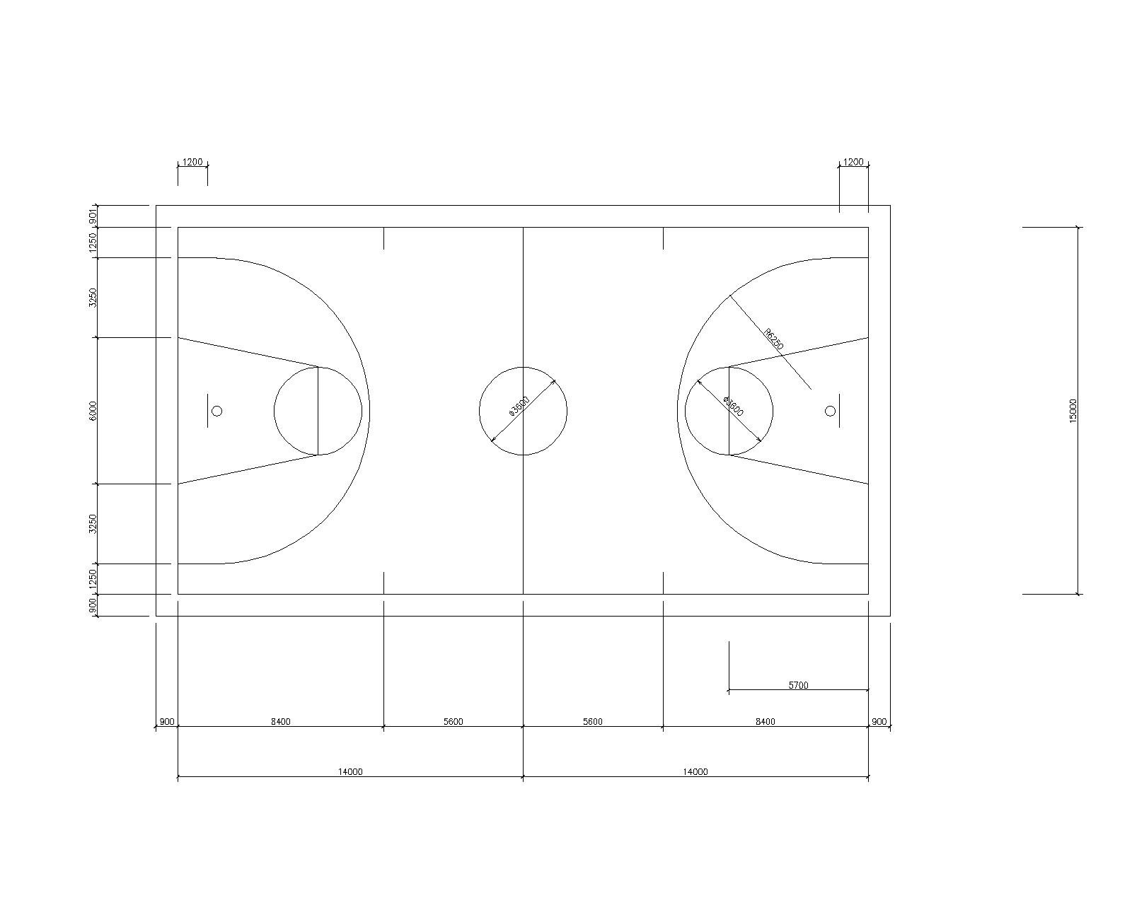 求篮球场标准图纸 ,清晰一点