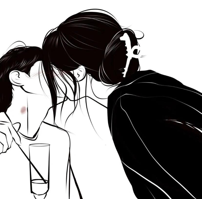 黑白简约高冷情侣头像