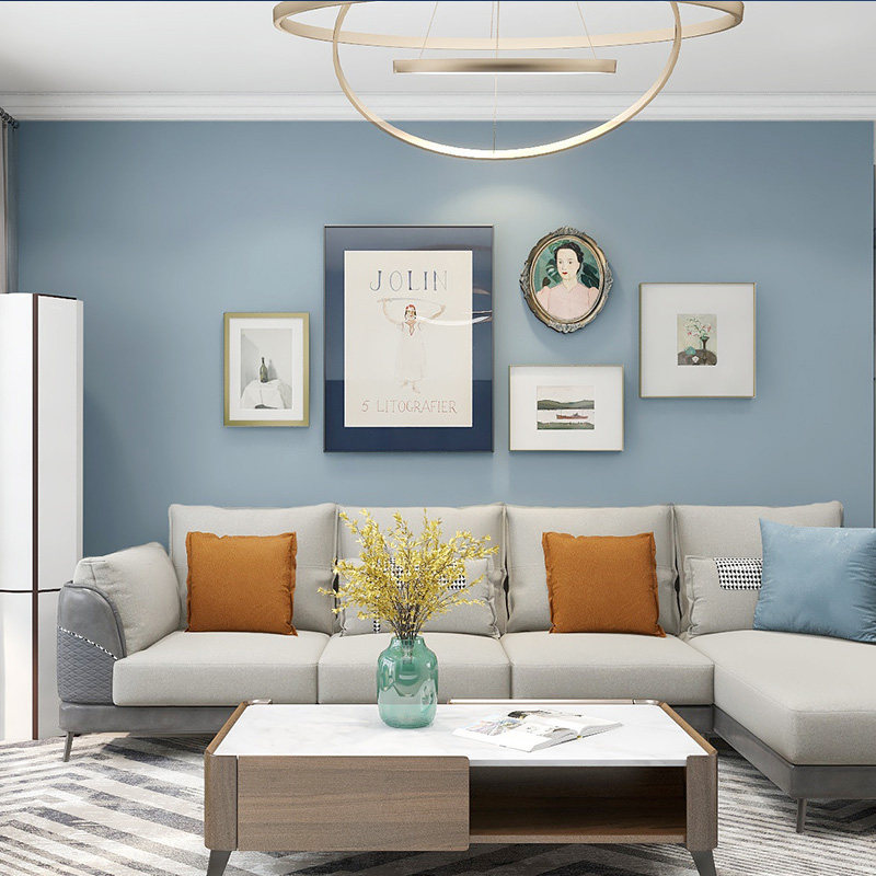 雾霾墙布高档轻奢现代简约卧室客厅纯色电视背景墙无缝墙布