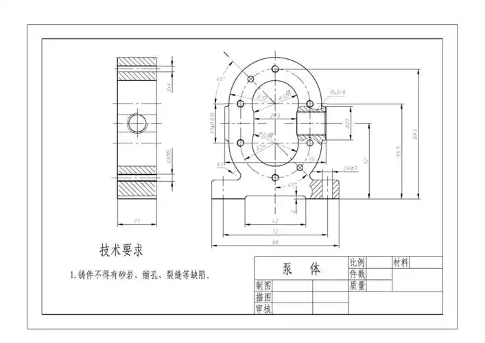 齿轮油泵零件图装配图图片给学生参考精编版
