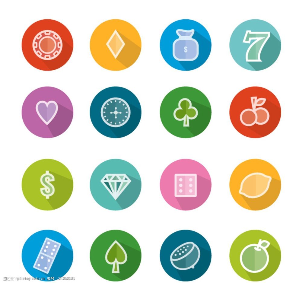 16款彩色娱乐元素图标矢量素材