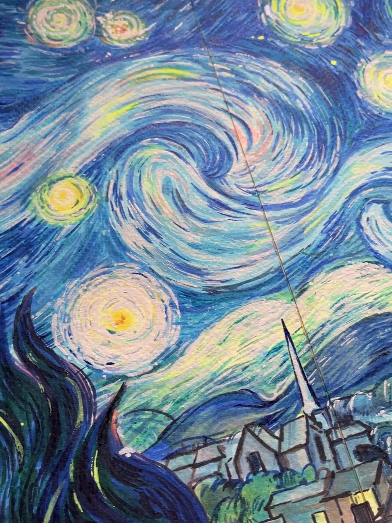 马克笔|梵高 星空91