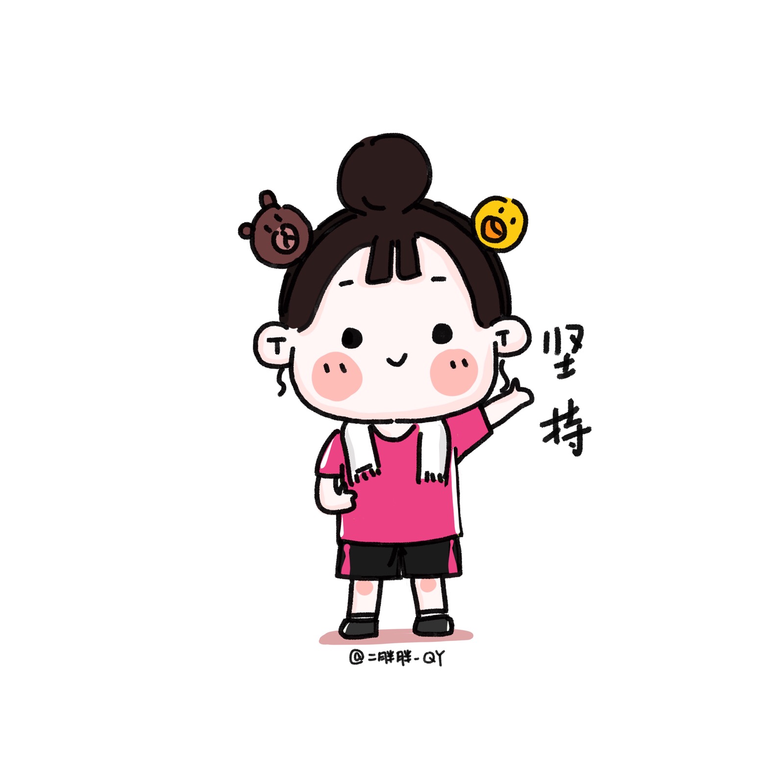 减肥,卡通壁纸,头像,微博:二胖胖-qy