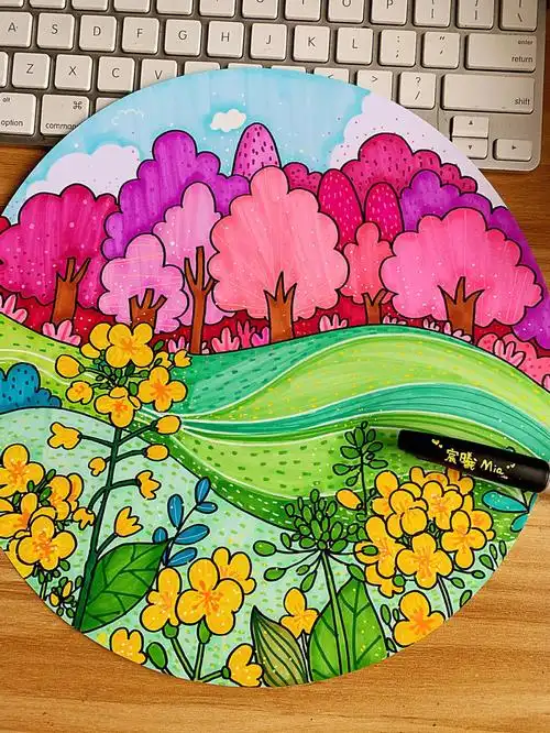 儿童绘画课程内容设计春天里的油菜花