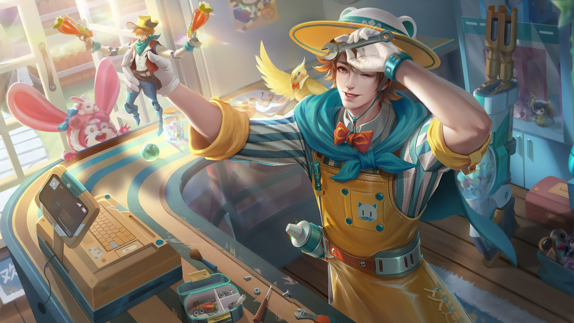 王者荣耀刘备潮玩造梦师皮肤图片无水印壁纸